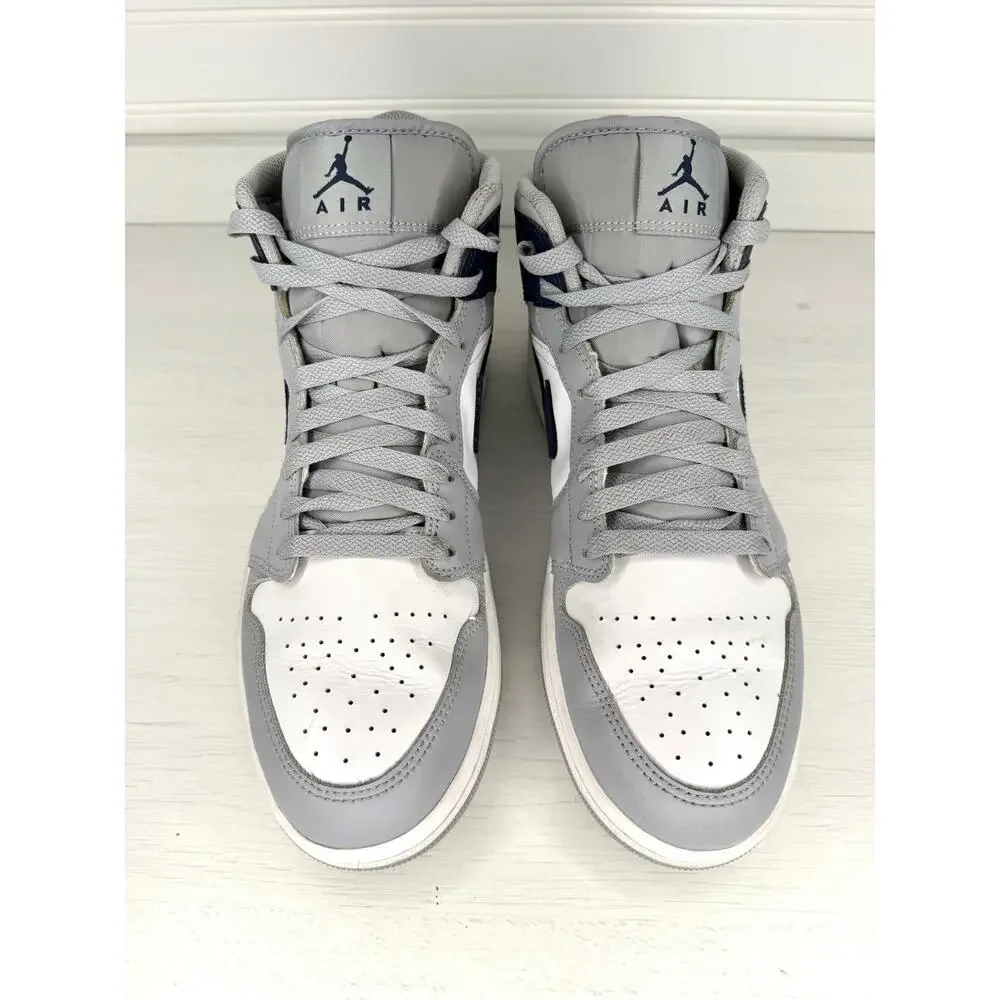 Nike Air Jordan 1 Mid Wolf Grey Midnight Navy DQ8426-104 Men’s Size 11